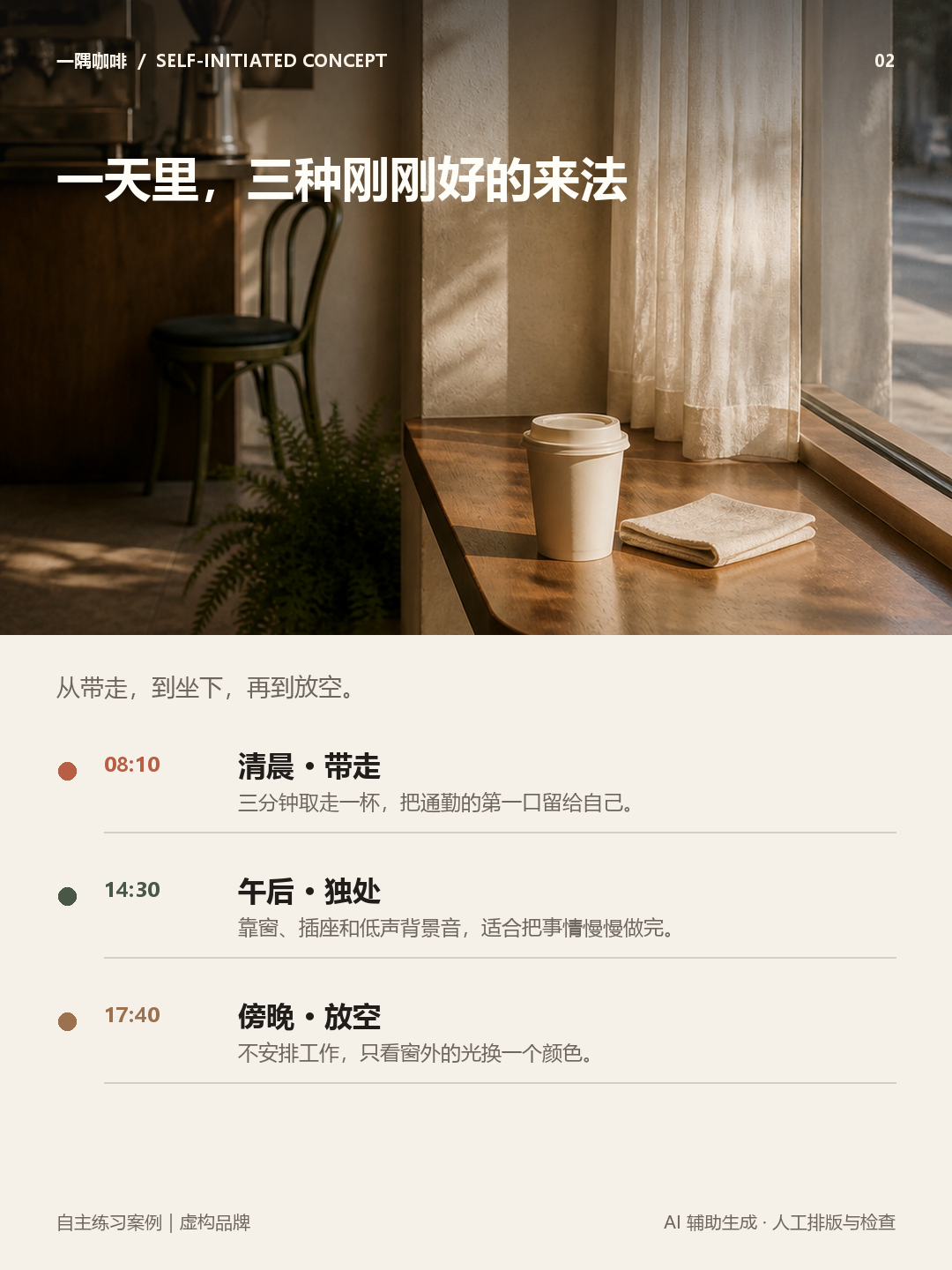 一天里的三种到店节奏图文卡片